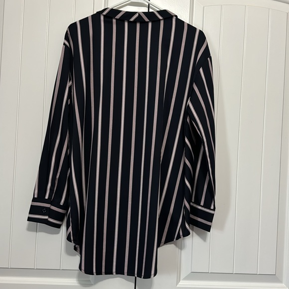 Navy / White / Red Striped Blouse - Picture 6 of 8